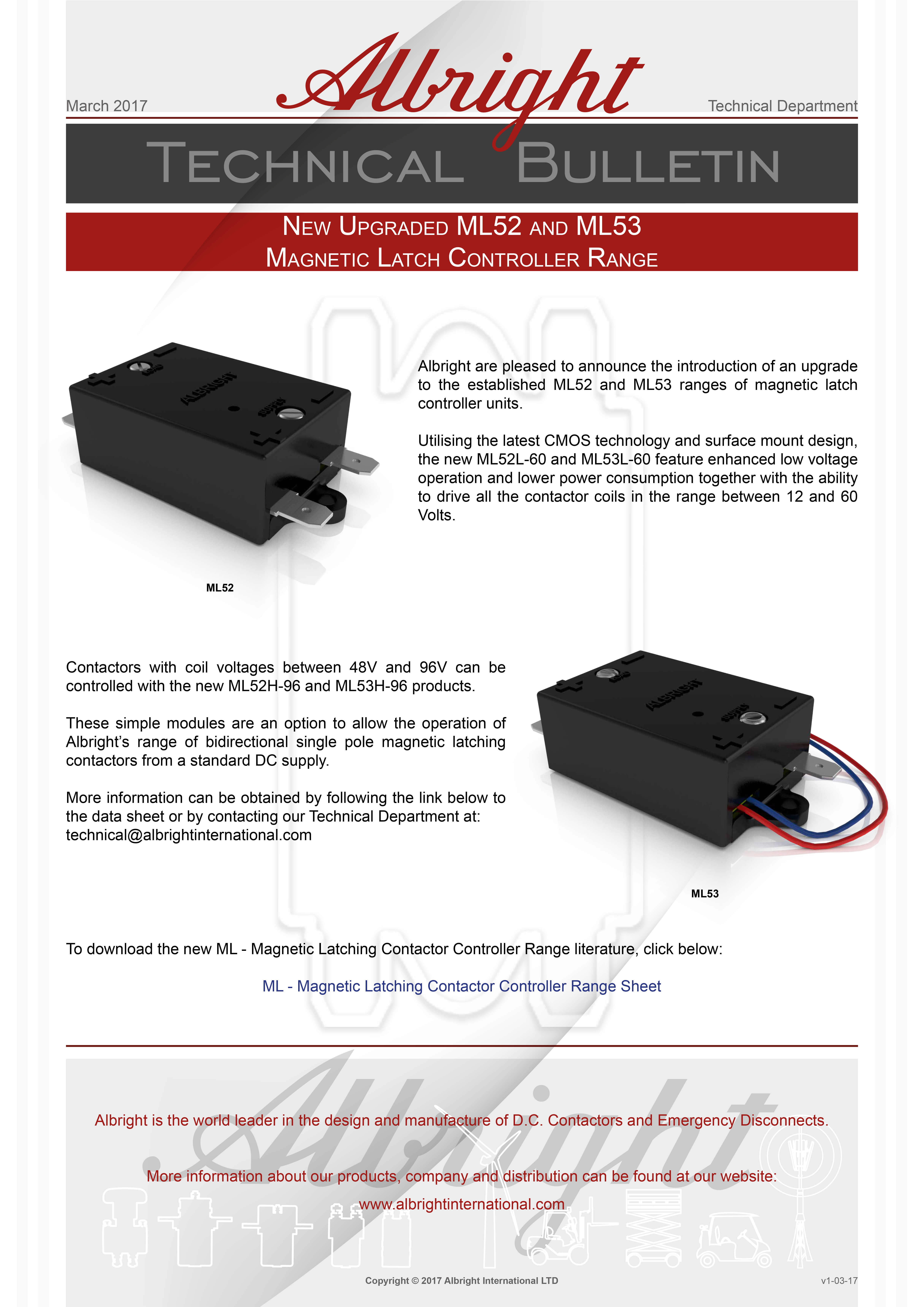 Technical Bulletin - ML52 and ML53